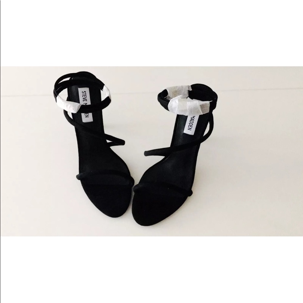 Steve Madden BLACK Tiffany Suede Ankle Spring Wrap - Picture 2 of 5